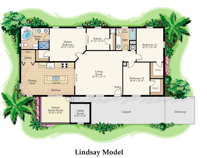 lindsay manufactured home rendered floor plan