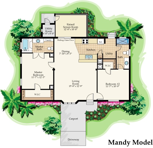 mandy manufactured home rendered floor plan