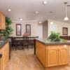 The Peyton model open kitchen and dining space