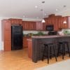 The Riley model's kitchen featuring countertop seating