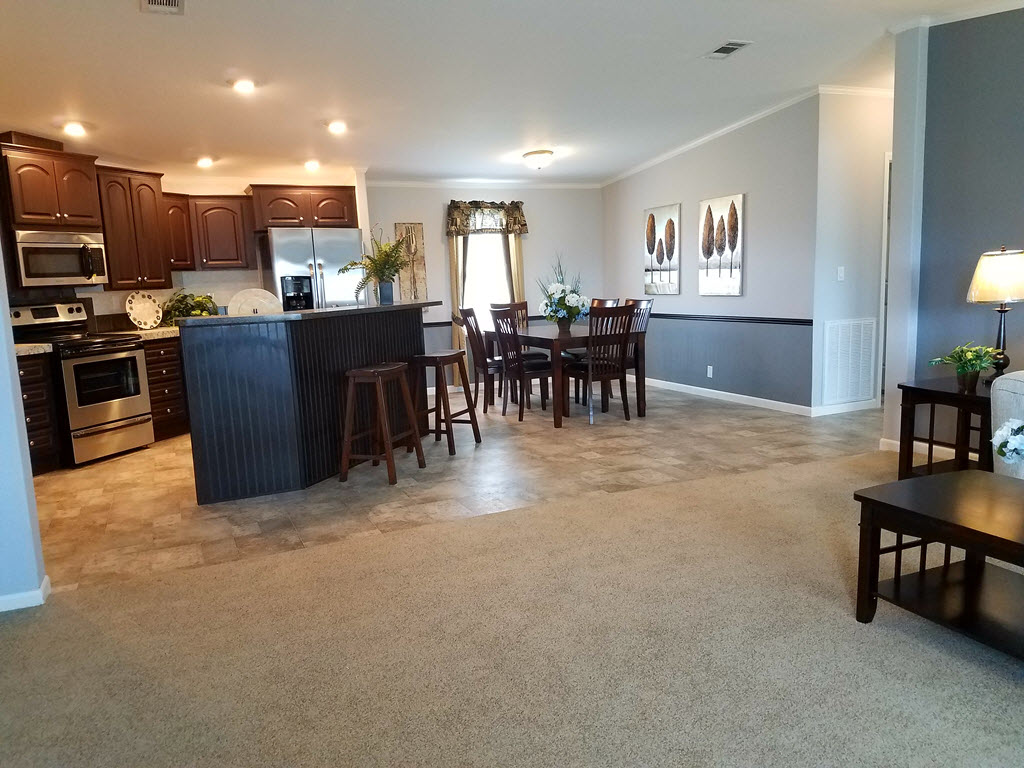 The Miley Plus model kitchen and dining room